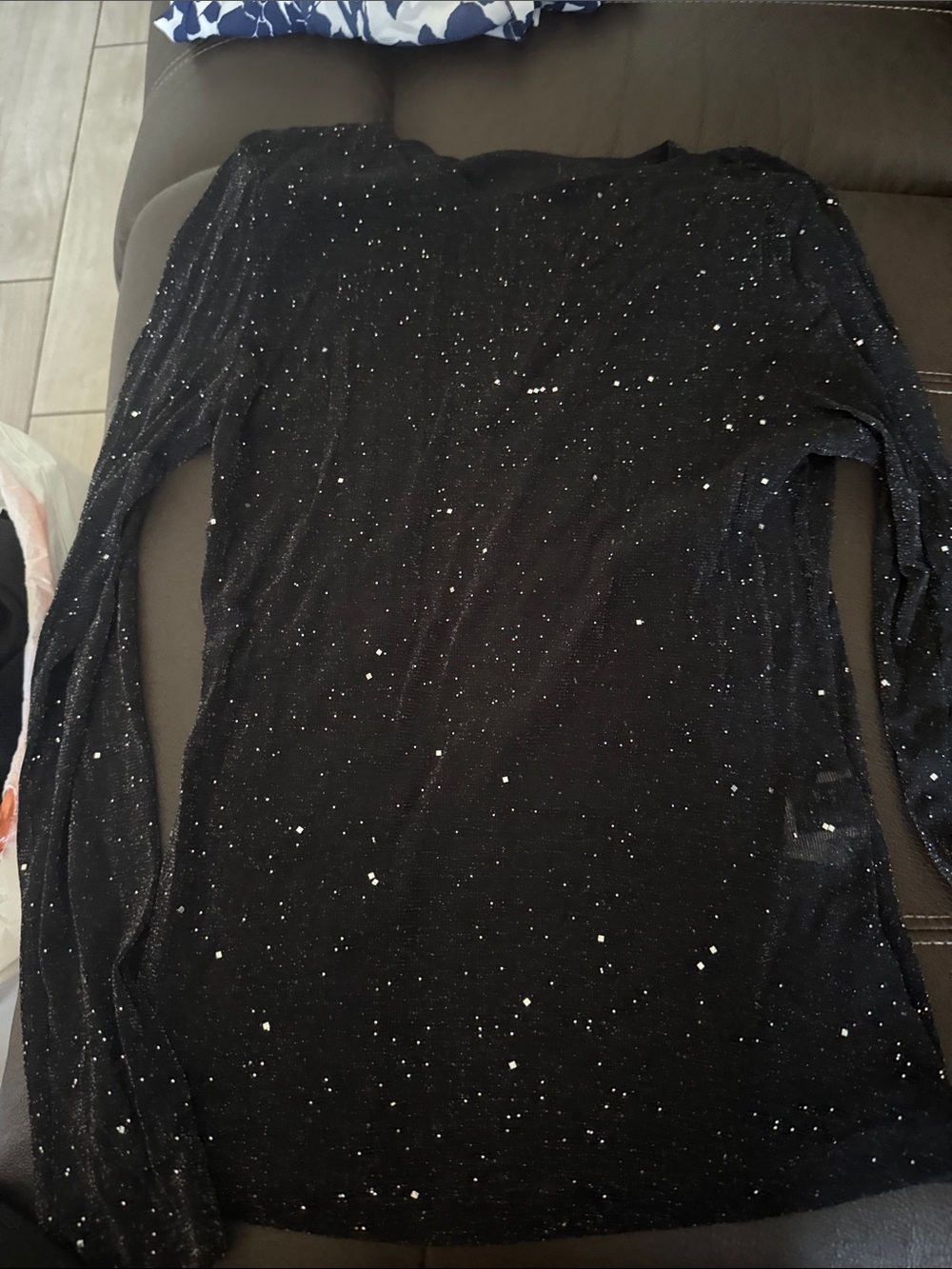 Black Long Sleeve Sparkle Top